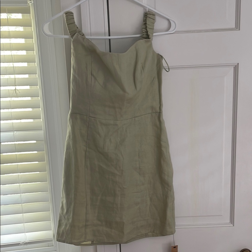 New w tags Reformation tan linen Sleeveless Dress